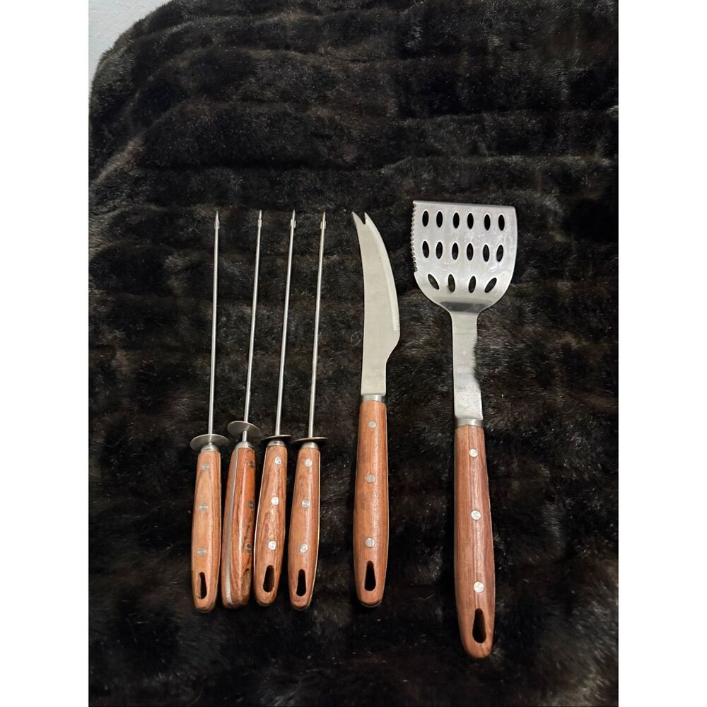 Vtg Chicago Cutlery Commercial 6 pc BBQ Barbecue Grill Tool Set